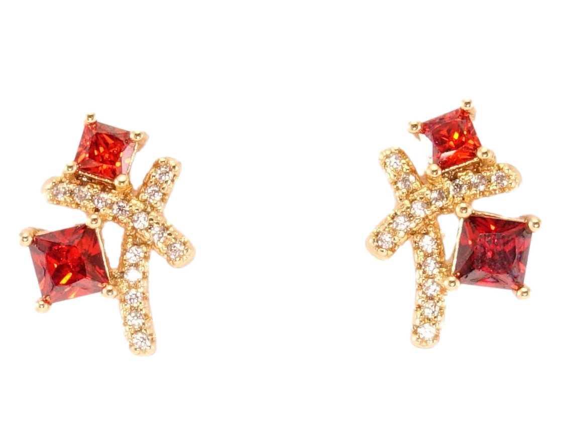 Серьги Xuping Позолота 18K гвоздики "Скрещенные линии цирконий и два красных квадратных кристалла"
Серьги Xuping Позолота 18K гвоздики "Скрещенные линии цирконий и два красных квадратных кристалла"