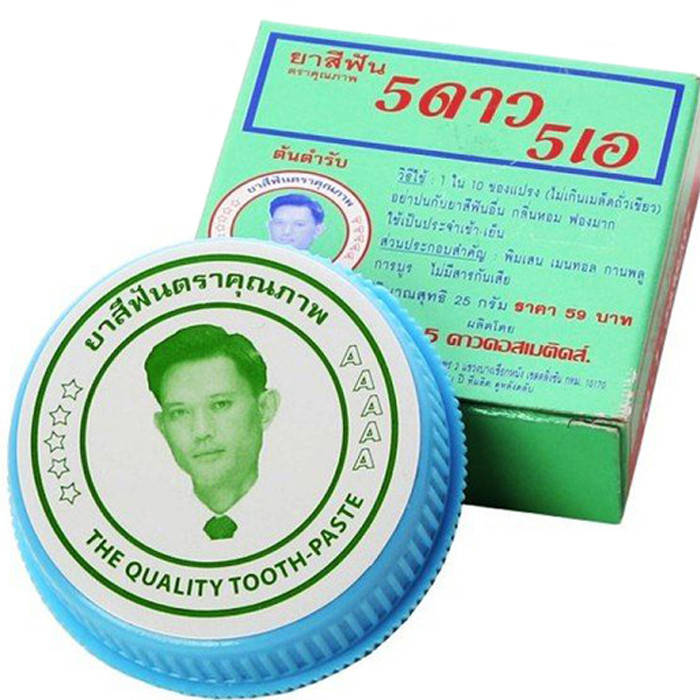 Тайская отбеливающая зубная паста "5STAR5A"
Тайская отбеливающая зубная паста "5STAR5A"
