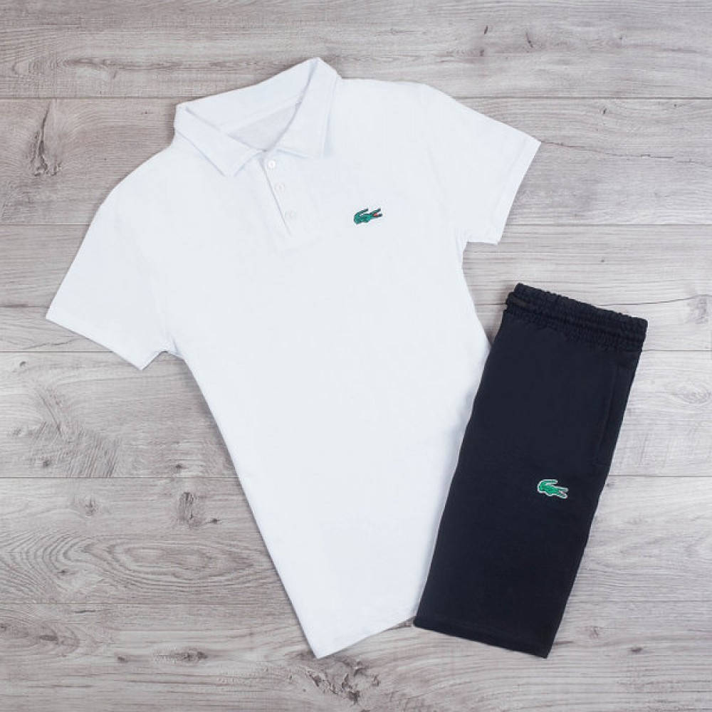 Спортивный костюм мужской летний Lacoste | Комплект Шорты (black )+ футболка поло (white ) Лакоста.
Спортивный костюм мужской летний Lacoste | Комплект Шорты (black )+ футболка поло (white ) Лакоста.