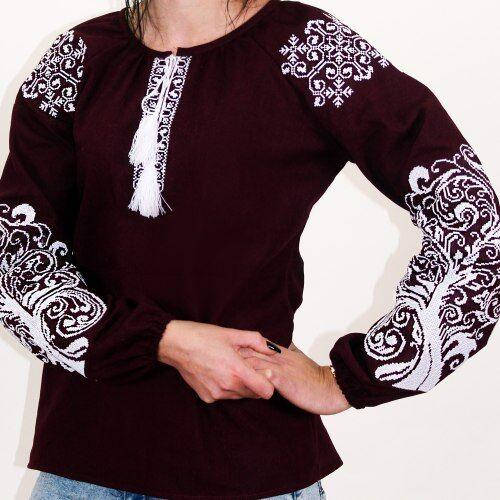 Вышитая блуза "Ольга" (бордовый лен) с белой вышивкой XL
Вышитая блуза "Ольга" (бордовый лен) с белой вышивкой XL