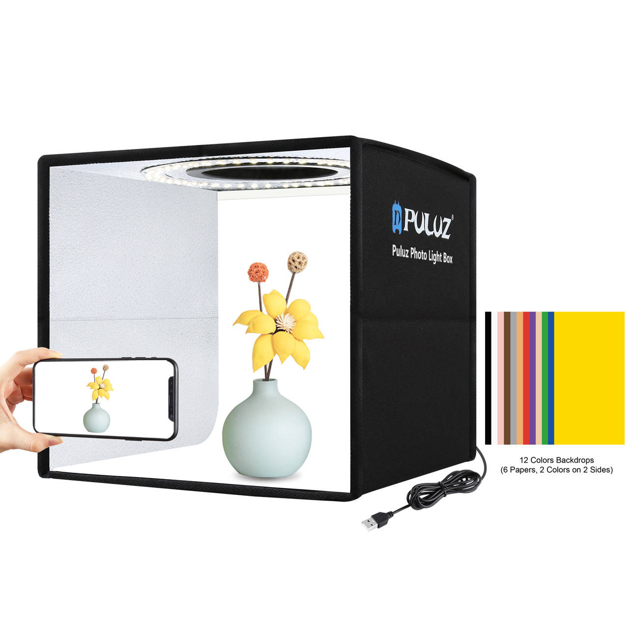 Лайткуб фотобокс с LED подсветкой для предметной съемки PULUZ PU5025B 25х25х25 см + Чехол | Кольцевая
Лайткуб фотобокс с LED подсветкой для предметной съемки PULUZ PU5025B 25х25х25 см + Чехол | Кольцевая