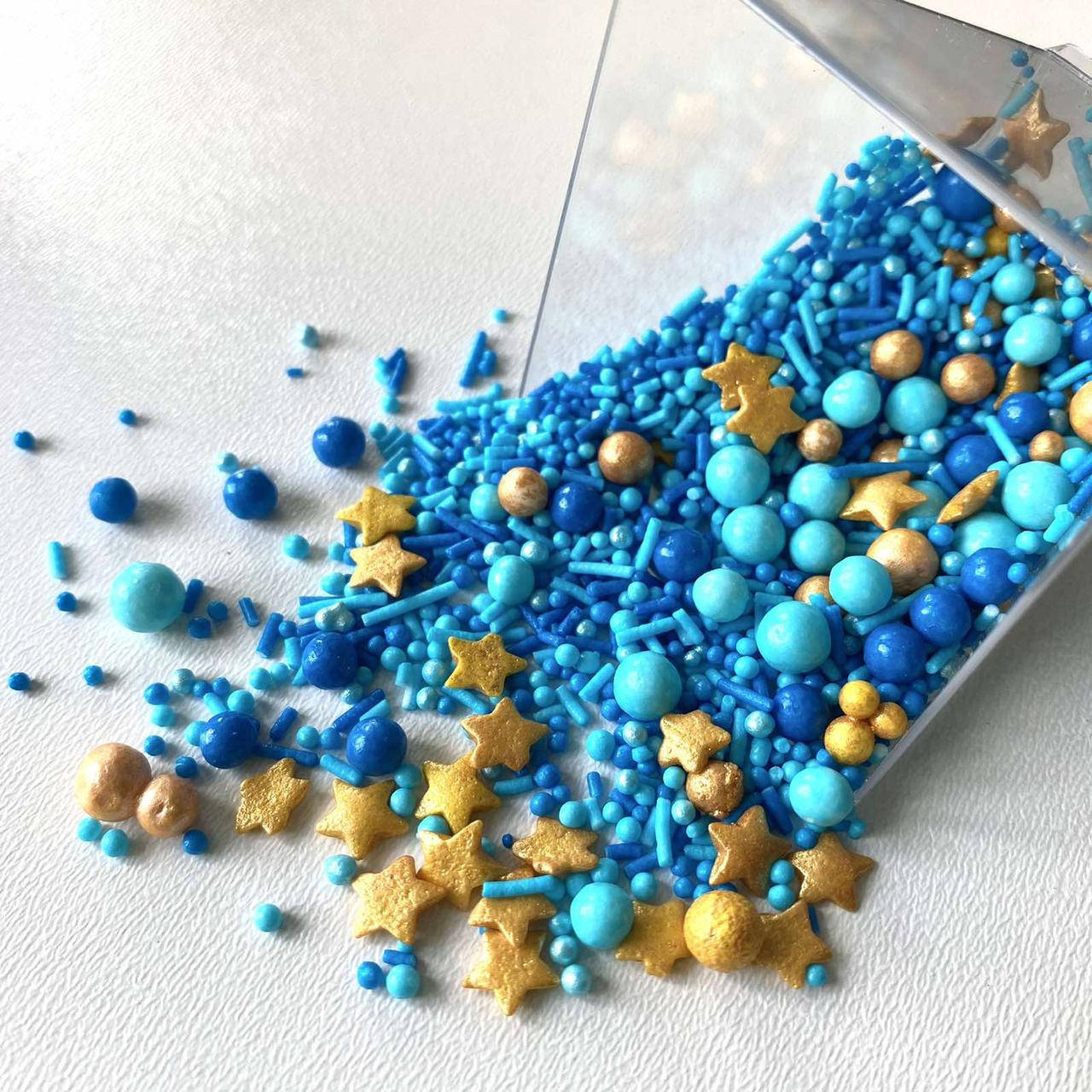 Присипка для кондитерських виробів Мікс перламутровий блакитний, 20 грам, Голубой 
Присипка для кондитерських виробів Мікс перламутровий блакитний, 20 грам, Голубой