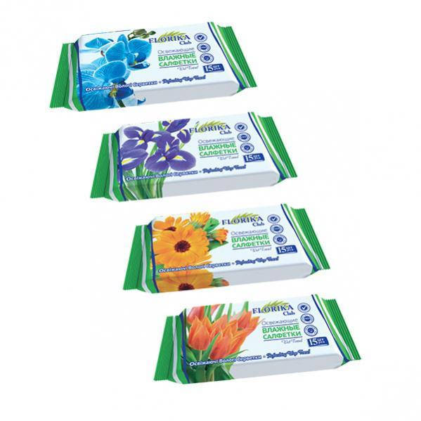 Вологі серветки "Florika " Квіти 15шт 350141
Вологі серветки "Florika " Квіти 15шт 350141