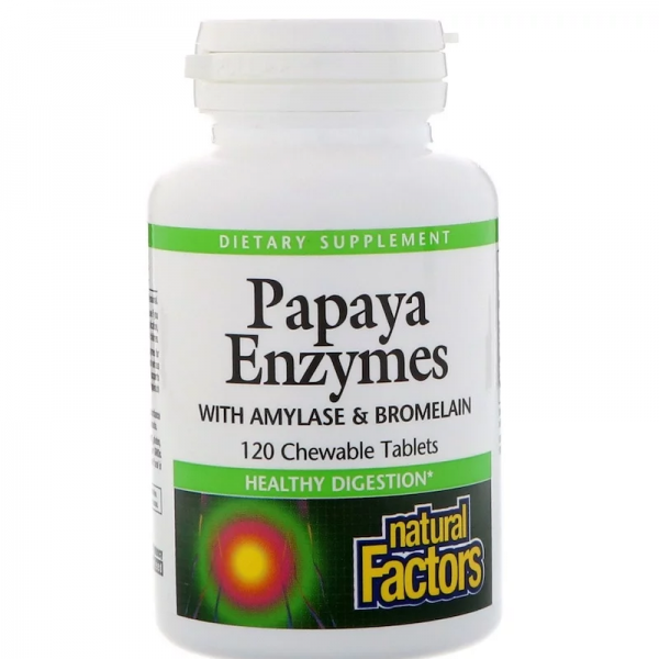 Natural Factors ферменты папайи с амилазой и бромелаином, 120 жевательных таблеток
Natural Factors ферменты папайи с амилазой и бромелаином, 120 жевательных таблеток