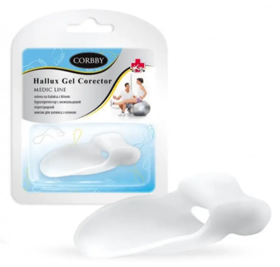 Corbby HALLUX GEL CORECTOR Бурсопротектор с межпальцевой перегородкой 
Corbby HALLUX GEL CORECTOR Бурсопротектор с межпальцевой перегородкой