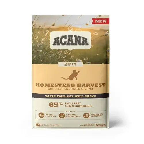 Сухой корм Acana Homestead Harvest Cat со вкусом курицы и индейки, для кошек всех пород, 340 г
Сухой корм Acana Homestead Harvest Cat со вкусом курицы и индейки, для кошек всех пород, 340 г