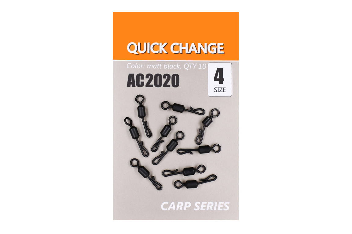 Вертлюг быстросъемный Orange AC2020 №4 (10шт/уп) 
Вертлюг быстросъемный Orange AC2020 №4 (10шт/уп)