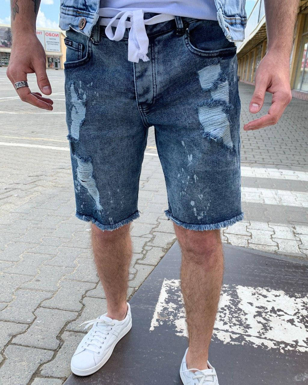 Синие потёртые джинсовые шорты мужские прямые рваные мужские синие джинсовые шорты свободные с потертостями, Синий
Синие потёртые джинсовые шорты мужские прямые рваные мужские синие джинсовые шорты свободные с потертостями, Синий