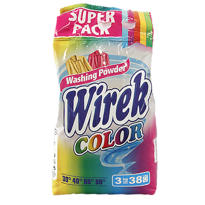 Порошок для прання Вірек для кольорового Wirek color super pack 38p 3kg (Код : 00-00010762)
Порошок для прання Вірек для кольорового Wirek color super pack 38p 3kg (Код : 00-00010762)