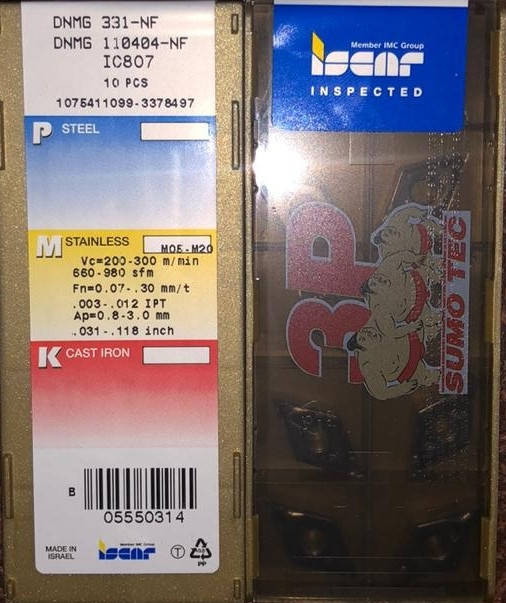 DNMG 110404 NF IS 807 ISCAR ORIGINAL пластина твердосплавная ромб 55° 
DNMG 110404 NF IS 807 ISCAR ORIGINAL пластина твердосплавная ромб 55°