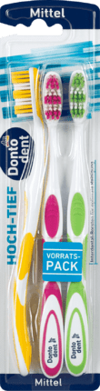 Dontodent Handzahnbürste Hoch-Tief Mittel зубные щетки для взрослых средней жесткости 3 шт.
Dontodent Handzahnbürste Hoch-Tief Mittel зубные щетки для взрослых средней жесткости 3 шт.