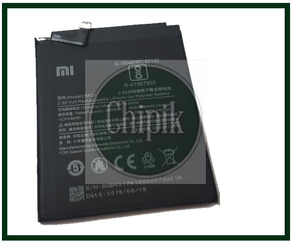 Аккумулятор для Xiaomi (Model: BN31) Redmi Note 5A, Mi A1, Mi 5x, Redmi Note 5A Pro, Controller original,
Аккумулятор для Xiaomi (Model: BN31) Redmi Note 5A, Mi A1, Mi 5x, Redmi Note 5A Pro, Controller original,