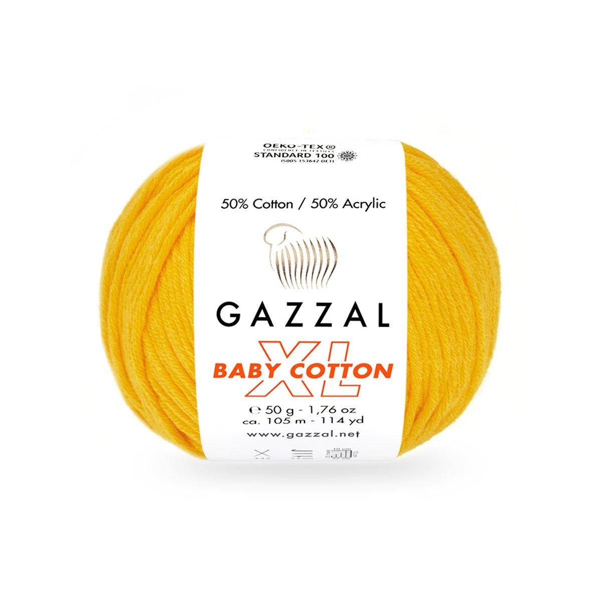 Gazzal Baby Cotton XL (Газзал Беби Котон ХЛ) № 3417 желтый (Пряжа с хлопком, нитки для вязания)
Gazzal Baby Cotton XL (Газзал Беби Котон ХЛ) № 3417 желтый (Пряжа с хлопком, нитки для вязания)