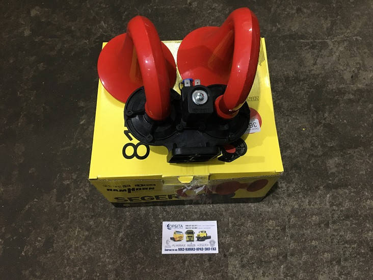 Сигнал звуковой воздушный MAN, DAF 24В 2-х контурный 81JH RAM HORN AIR HORN (пр-во SEGER Турция)
Сигнал звуковой воздушный MAN, DAF 24В 2-х контурный 81JH RAM HORN AIR HORN (пр-во SEGER Турция)