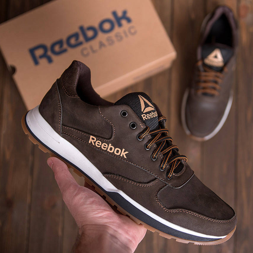 Мужские кожаные кроссовки Reebok весна/осень (натуральная кожа) коричневые. Размер: 40, 41, 42, 43, 44, 45, Коричневый
Мужские кожаные кроссовки Reebok весна/осень (натуральная кожа) коричневые. Размер: 40, 41, 42, 43, 44, 45, Коричневый