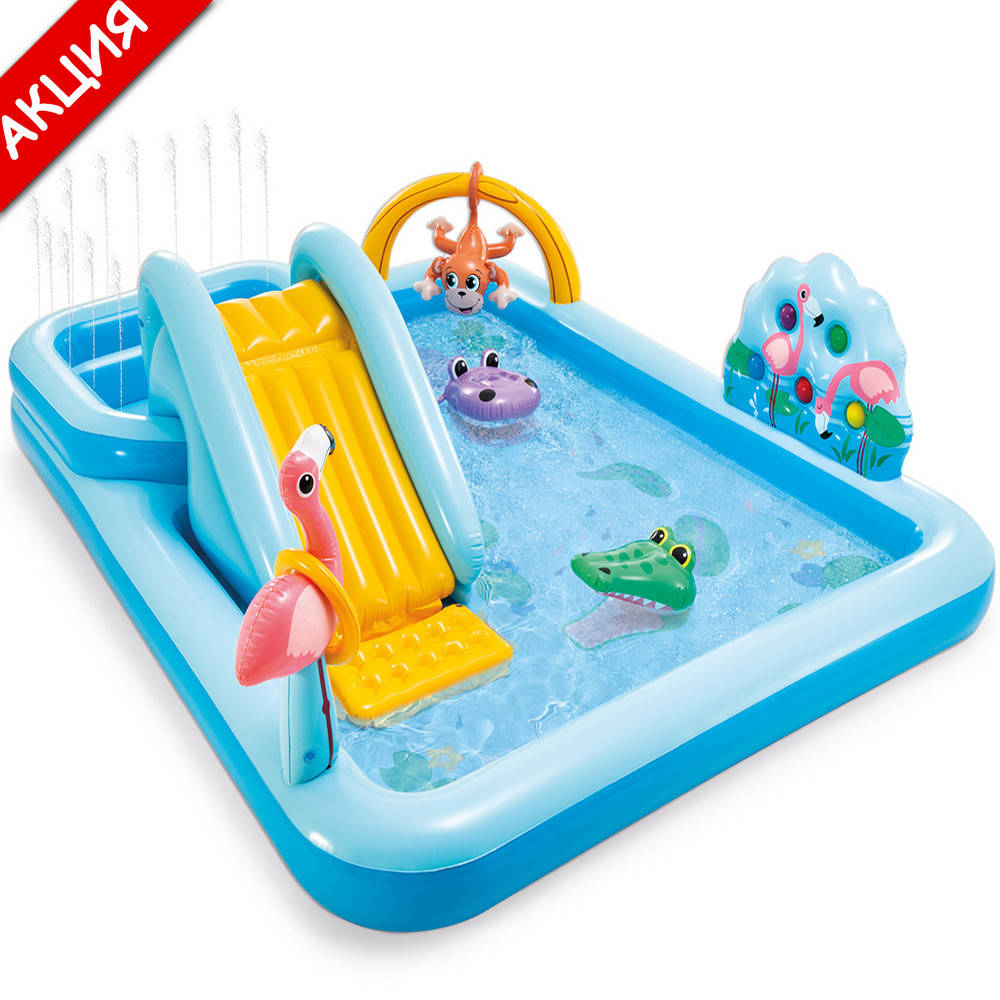 Детский игровой центр Intex 57161 257x216x84см Надувной водный бассейн комплекс с горкой Интекс из ПВХ, Голубой
Детский игровой центр Intex 57161 257x216x84см Надувной водный бассейн комплекс с горкой Интекс из ПВХ, Голубой