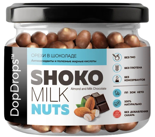 Орехи в шоколаде DopDrops™Shoko Milk Nuts Миндаль в Натуральном Молочном Шоколаде (165 грамм)
Орехи в шоколаде DopDrops™Shoko Milk Nuts Миндаль в Натуральном Молочном Шоколаде (165 грамм)