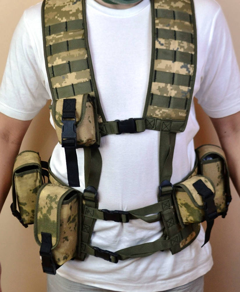 Разгрузка поясная жилет РПС мультикам с 5 подсумками molle, цвет: пиксель, ткань: сordura
Разгрузка поясная жилет РПС мультикам с 5 подсумками molle, цвет: пиксель, ткань: сordura