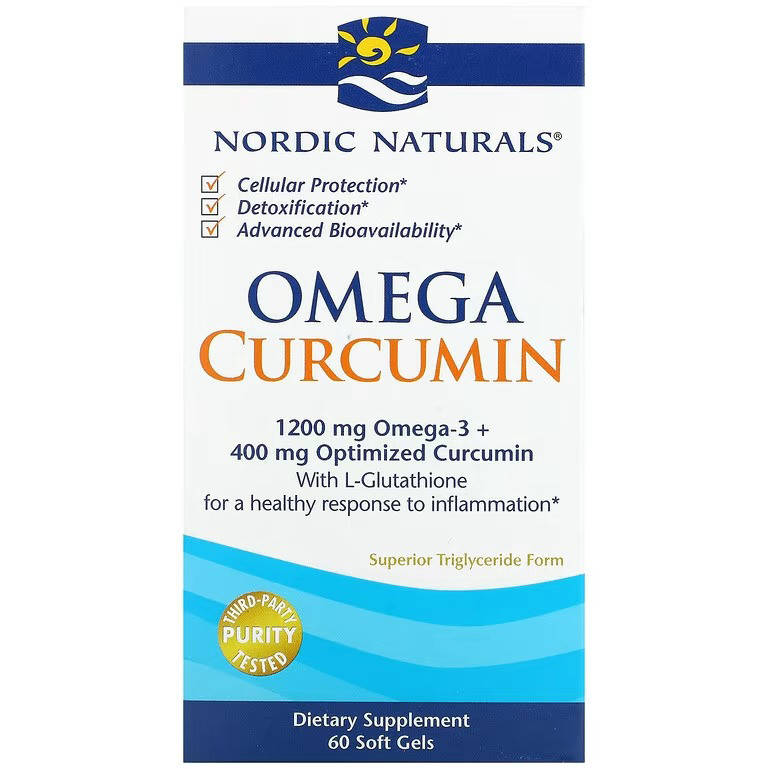 Рыбий жир с куркумином Nordic Naturals "Omega Curcumin" 1200 мг + 400 мг (60 гелевых капсул)
Рыбий жир с куркумином Nordic Naturals "Omega Curcumin" 1200 мг + 400 мг (60 гелевых капсул)