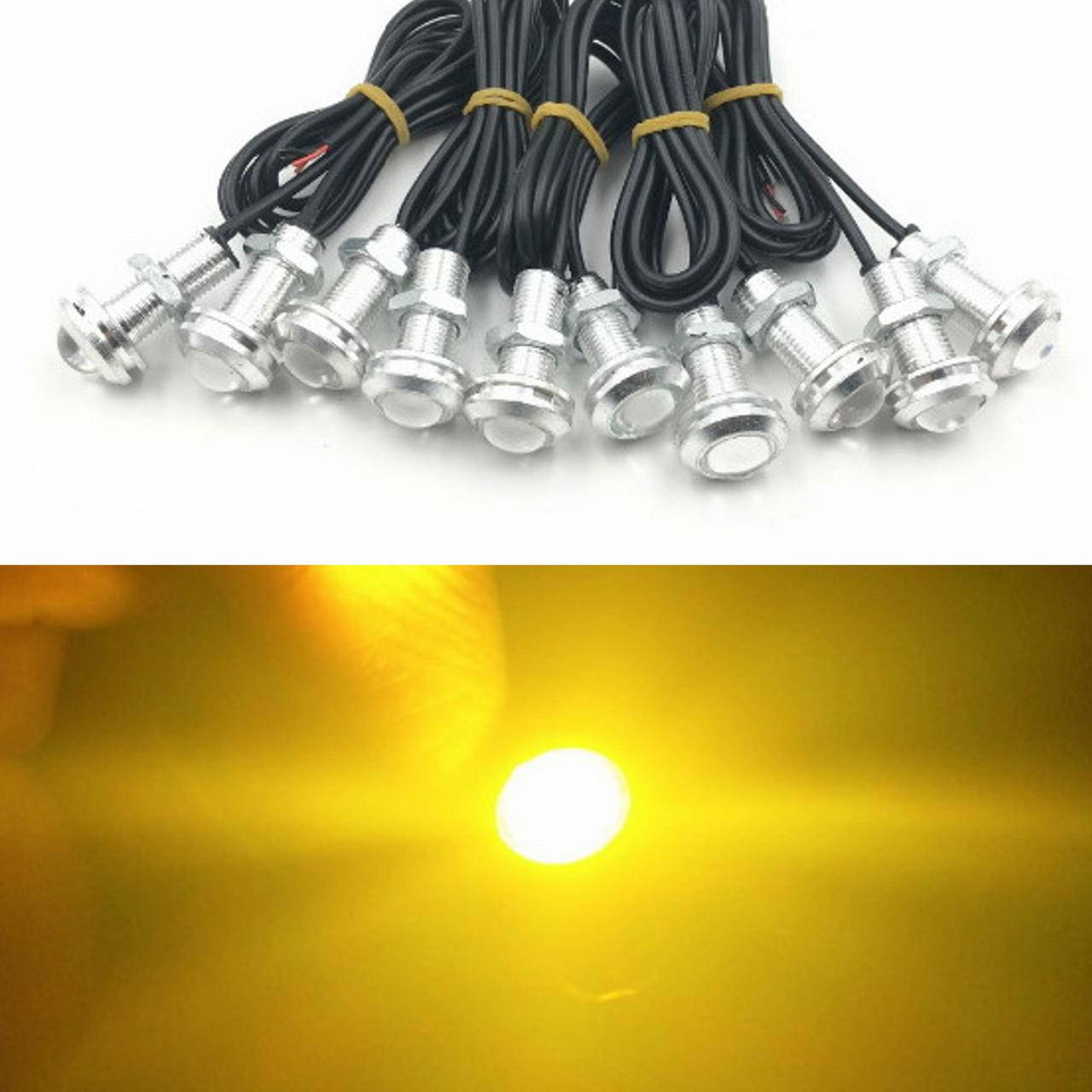 Желтые врезные светодиоды (Орлиный глаз 18мм.), корпус серебро - LED DRL ДХО подсветка салона
Желтые врезные светодиоды (Орлиный глаз 18мм.), корпус серебро - LED DRL ДХО подсветка салона