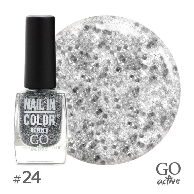 Лак для ногтей GO Active Nail in Color №24 Серебристые блестки на прозрачной основе 10 мл (17072Gu)
Лак для ногтей GO Active Nail in Color №24 Серебристые блестки на прозрачной основе 10 мл (17072Gu)