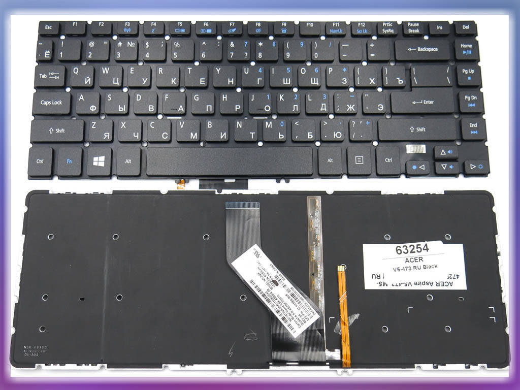 Клавиатура для ACER Aspire V7-482P, V7-482PG ( RU Black без рамки с подсветкой )., Черный
Клавиатура для ACER Aspire V7-482P, V7-482PG ( RU Black без рамки с подсветкой )., Черный