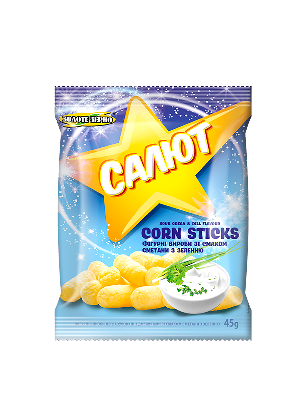 Палички кукурудзяні зі смаком сметани з зеленню 45 г