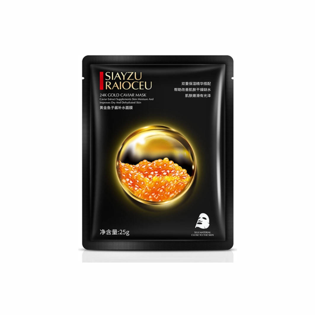 Тканевая маска с экстрактом золота и черной икры Siayzu Raioceu 24K Gold Caviar Mask
Тканевая маска с экстрактом золота и черной икры Siayzu Raioceu 24K Gold Caviar Mask