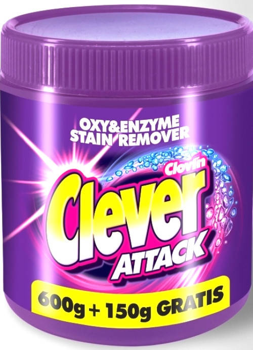 Пятновыводитель для цветного белья Clever Attack кислородный 750грамм
Пятновыводитель для цветного белья Clever Attack кислородный 750грамм