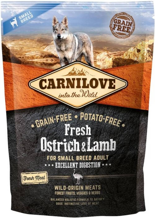 Carnilove Fresh Ostrich & Lamb for Small Breed Adult Сухой корм со страусом и ягненком для собак 1.5 кг
Carnilove Fresh Ostrich & Lamb for Small Breed Adult Сухой корм со страусом и ягненком для собак 1.5 кг