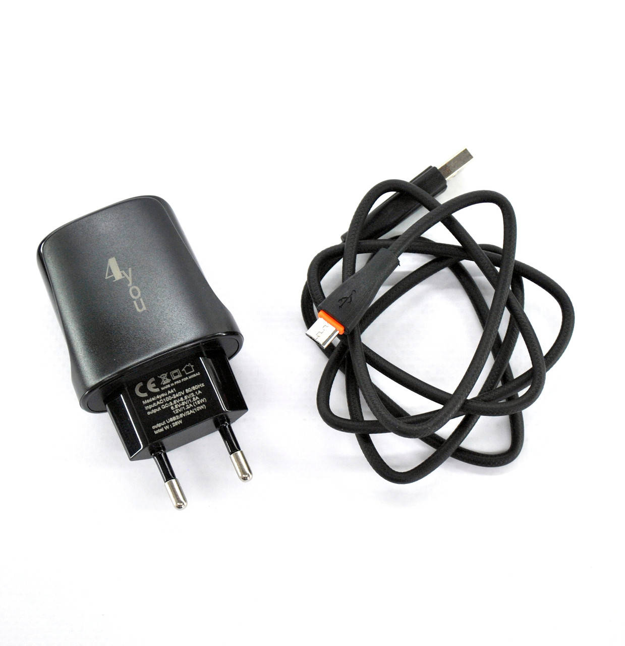 Зарядное устройство USB 4you A41 (28W, 5A, Fast Charger QC 3.0, 2USB) black + Micro USB, Черный
Зарядное устройство USB 4you A41 (28W, 5A, Fast Charger QC 3.0, 2USB) black + Micro USB, Черный