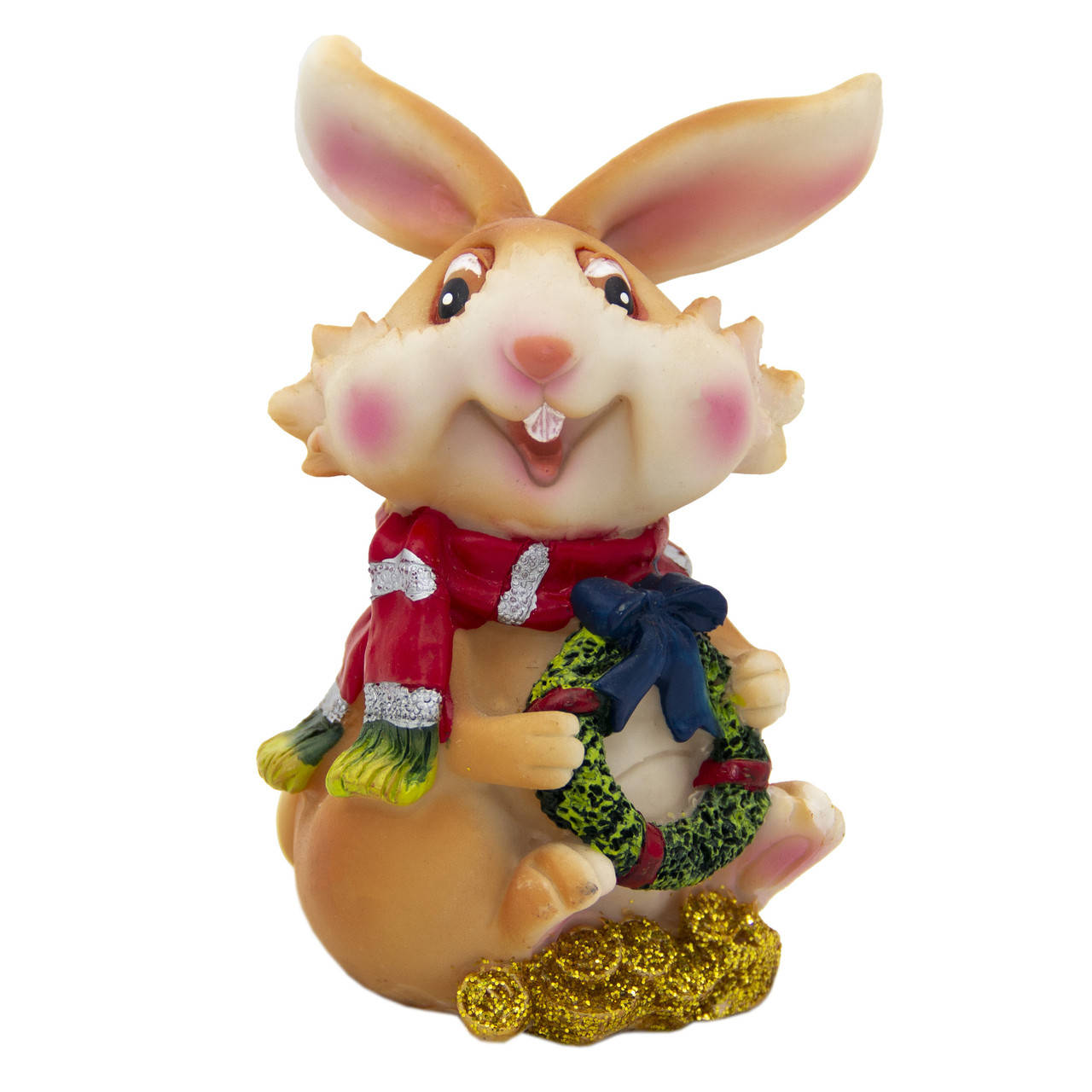 Декоративная фигурка - Кролик с шарфом и венком, 12,5x7x6 см, бежевый, керамика (440252-3)
Декоративная фигурка - Кролик с шарфом и венком, 12,5x7x6 см, бежевый, керамика (440252-3)
