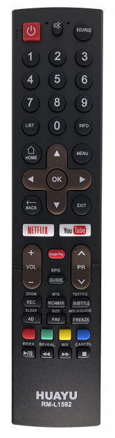 Пульт Д/У универсальный для телевизора HUAYU SKYWORTH RM-L1592 
Пульт Д/У универсальный для телевизора HUAYU SKYWORTH RM-L1592
