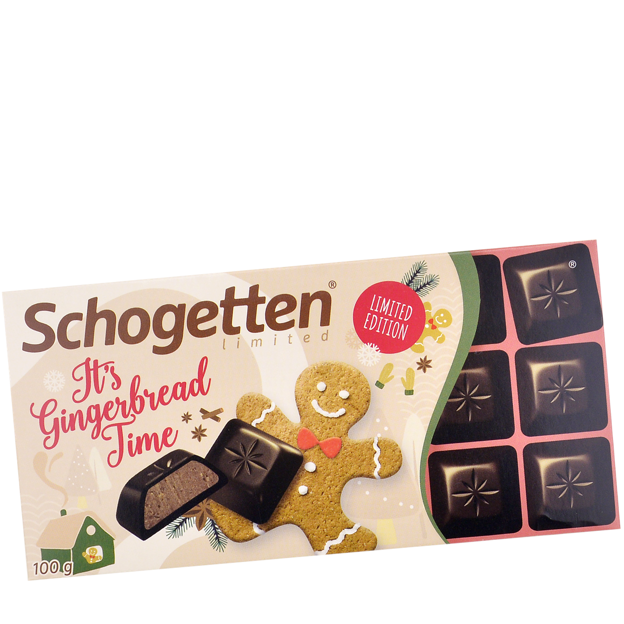 Шоколад Schogеtten It's Gingerbread Time (с кусочками имбирного пряника) 100г (1уп/15шт)
Шоколад Schogеtten It's Gingerbread Time (с кусочками имбирного пряника) 100г (1уп/15шт)