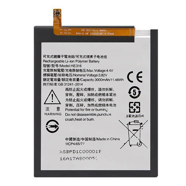 Батарея Nokia 6, TA-1021, TA-1033, TA-1000, HE316 (3000 mAh) (аккумулятор на Нокиа 6)
Батарея Nokia 6, TA-1021, TA-1033, TA-1000, HE316 (3000 mAh) (аккумулятор на Нокиа 6)