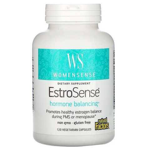 Natural Factors, WomenSense, EstroSense, гормональний баланс, 120 вегетаріанських капсул
Natural Factors, WomenSense, EstroSense, гормональний баланс, 120 вегетаріанських капсул