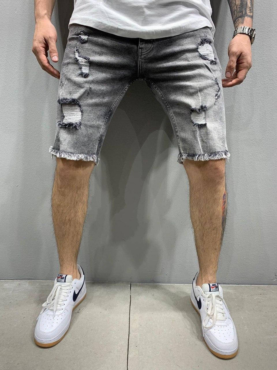 Мужские джинсовые шорты серые рваные Турция ЛЮКС КАЧЕСТВО S M L XL XXL по колено, Серый
Мужские джинсовые шорты серые рваные Турция ЛЮКС КАЧЕСТВО S M L XL XXL по колено, Серый