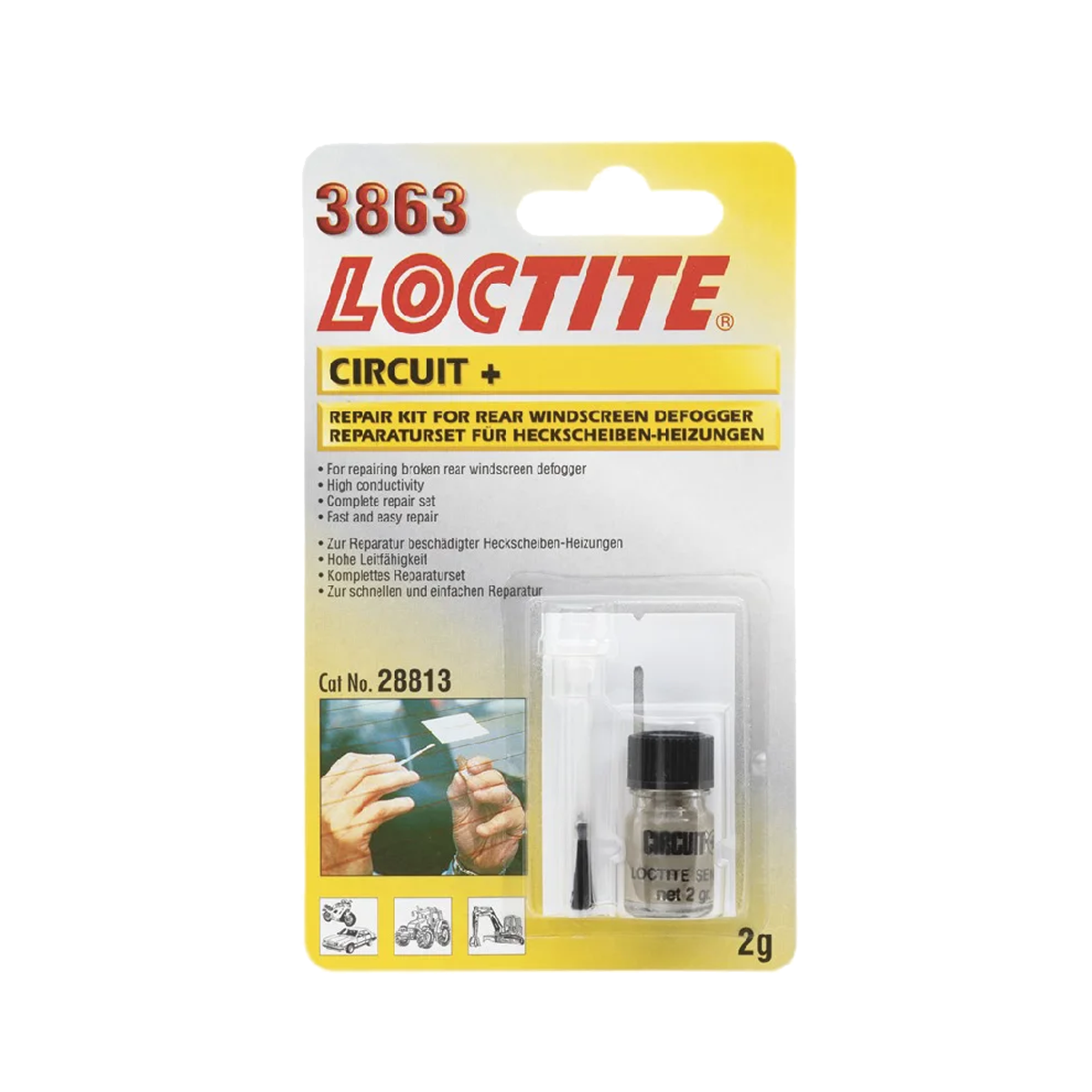 Токопроводящий клей LOCTITE для ремонта нитей обогрева заднего стекла 3863 Circuit+ 2 г (C0641A)
Токопроводящий клей LOCTITE для ремонта нитей обогрева заднего стекла 3863 Circuit+ 2 г (C0641A)