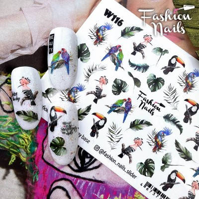 Слайдер дизайн наклейки на ногти для маникюра водные Fashion Nails w 116 птицы веточки перья, Голубой
Слайдер дизайн наклейки на ногти для маникюра водные Fashion Nails w 116 птицы веточки перья, Голубой