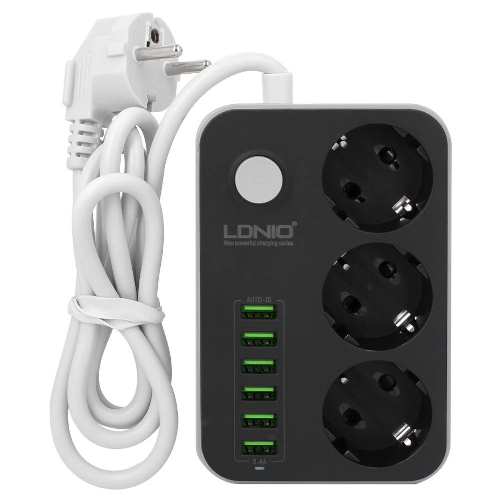 Удлинитель с USB разъемами Ldnio 3 Power Socket 3.4A 6usb (SE3631)
Удлинитель с USB разъемами Ldnio 3 Power Socket 3.4A 6usb (SE3631)