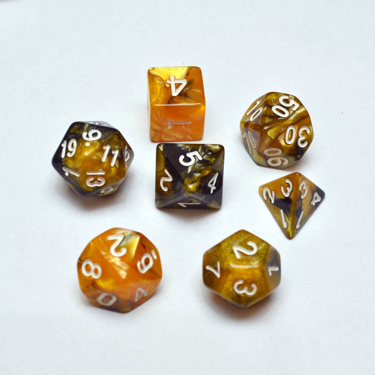 Набор кубиков d00, d4, d6, d8, d10, d12, d20 Цвет AU01