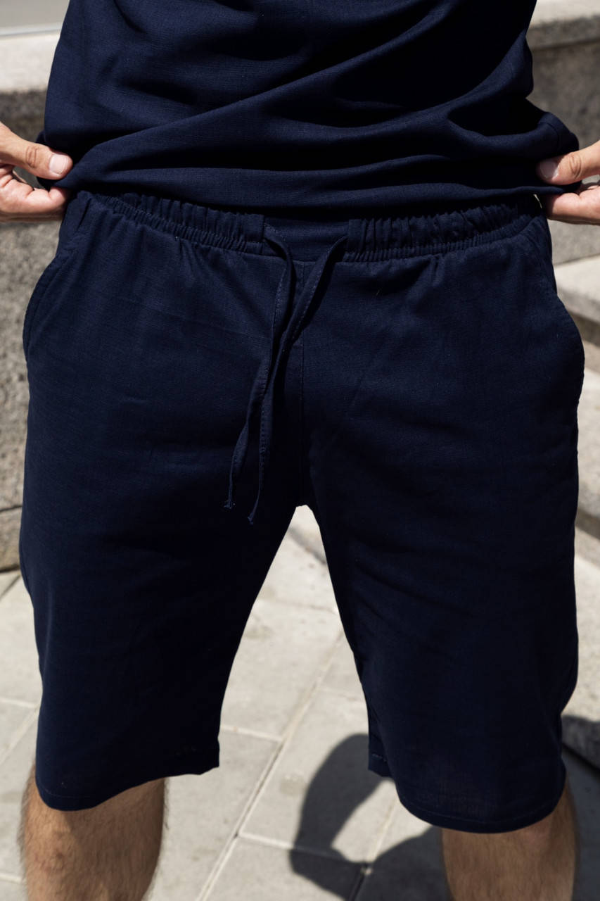 Шорты льняные синие 'Flax', Синий 
Шорты льняные синие 'Flax', Синий