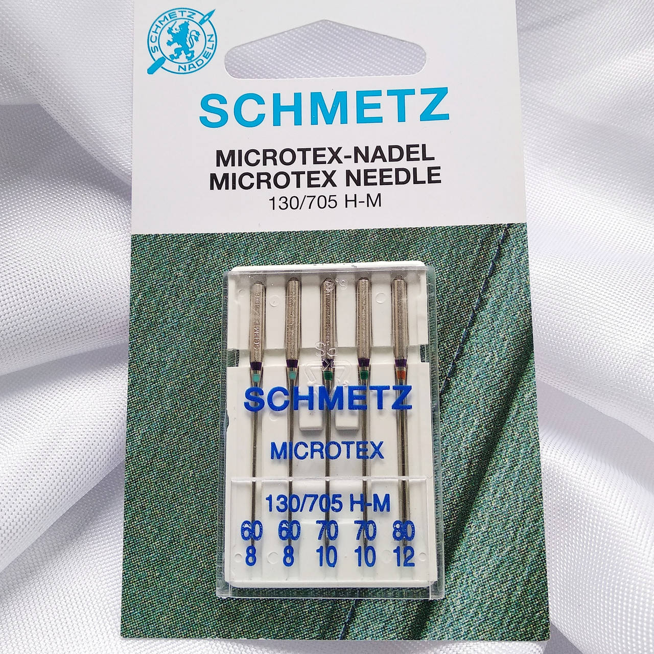 Голки побутові, Schmetz Microtex для шовку і мікрофази MIX: 60/8(2); 70/10(2); 80/12(1)
Голки побутові, Schmetz Microtex для шовку і мікрофази MIX: 60/8(2); 70/10(2); 80/12(1)