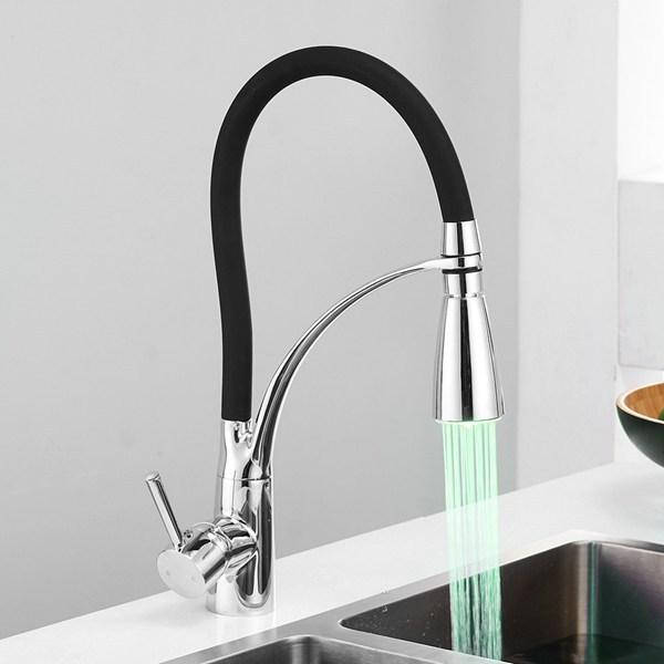 Смеситель кухонный с LED подсветкой для мойки, раковины, выдвижной излив, кран с вращением на 360 градусов, Серебристий
Смеситель кухонный с LED подсветкой для мойки, раковины, выдвижной излив, кран с вращением на 360 градусов, Серебристий