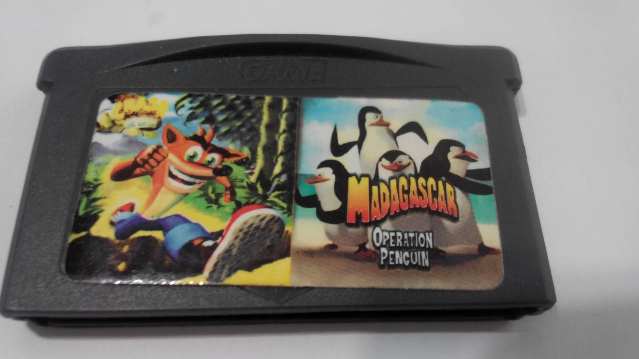 Картридж для GameBoy Advance, игровой картридж на GBA, 2 in 1 Crash Bandicoot the huge adventure +madagascar
Картридж для GameBoy Advance, игровой картридж на GBA, 2 in 1 Crash Bandicoot the huge adventure +madagascar