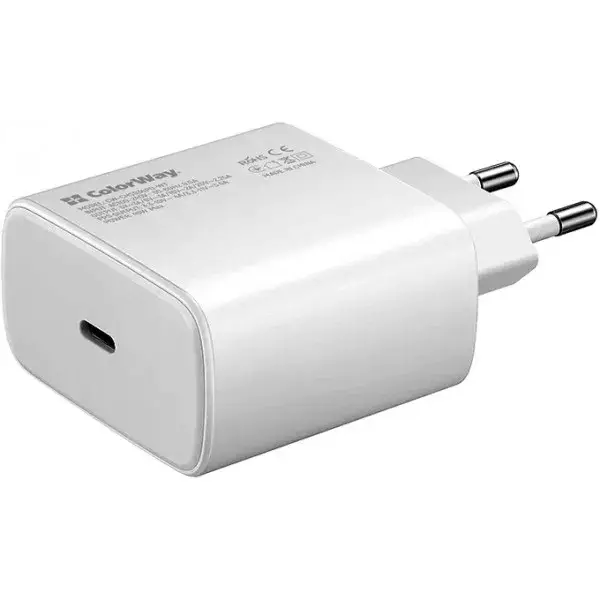 Адаптер питания для телефона ColorWay CW-CHS034PD White (Power Delivery Port PPS USB Type-C 45 W ), Белый
Адаптер питания для телефона ColorWay CW-CHS034PD White (Power Delivery Port PPS USB Type-C 45 W ), Белый