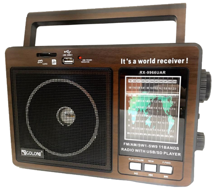 Радиоприемник GOLON RX-9966UAR - Большой портативный радиоприёмник - колонка MP3 с USB и аккумулятором (b259)
Радиоприемник GOLON RX-9966UAR - Большой портативный радиоприёмник - колонка MP3 с USB и аккумулятором (b259)