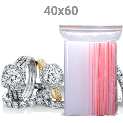 Зип пакеты Zip Lock / пакет с замком - 40х60 мм, 100шт, Прозрачный