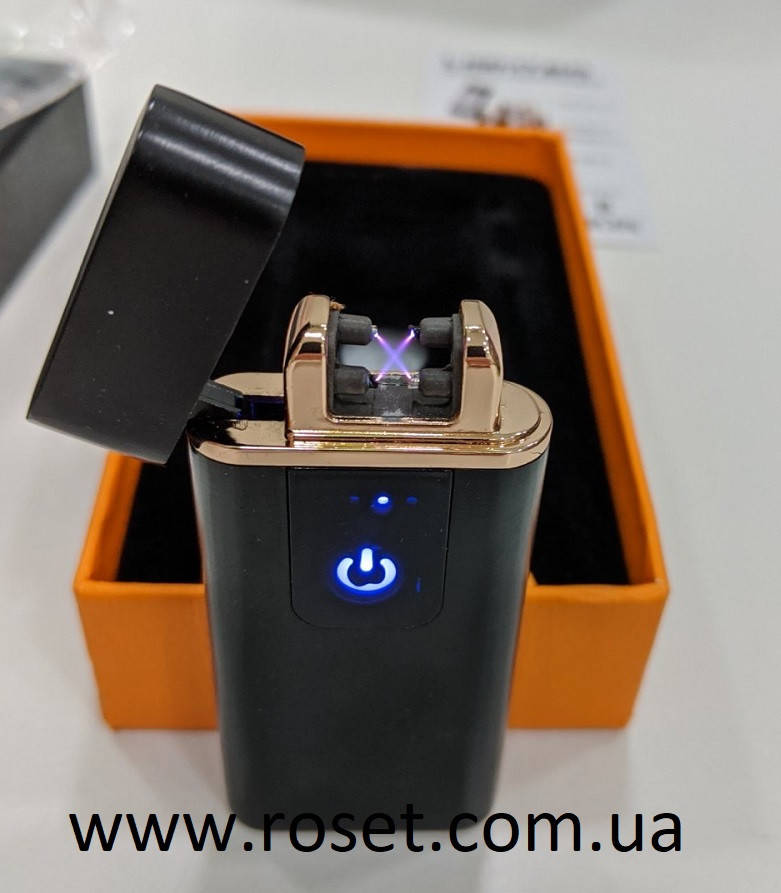 Зажигалка электроимпульсная сенсорная USB Lighter с двумя перекрестными молниями, Черный
Зажигалка электроимпульсная сенсорная USB Lighter с двумя перекрестными молниями, Черный