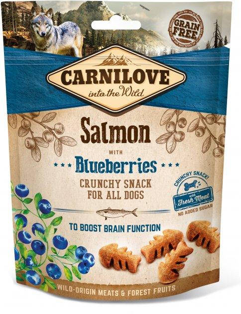Carnilove Crunchy Snack Salmon with Blueberries ласощі для собак з лососем та чорницею, 200 г
Carnilove Crunchy Snack Salmon with Blueberries ласощі для собак з лососем та чорницею, 200 г